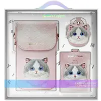 Nimmy Big Eyed Pet 2.0 Cat 3-i-1 mobilväska + plånbok + spårningsfodral - Rosa