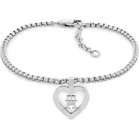 Tommy Hilfiger Stainless Steel TH Monogram Heart Bracelet