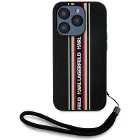 Karl Lagerfeld Saffiano Athleisure Stripes Cord iPhone 15 Pro Fodral - Röd