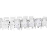 vidaXL Trädgårdsmöbelset 13 pcs Vit Syntetisk rattan och Metall