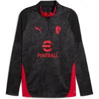 Puma Milan Träningströja 1/4 Blixtlås - Svart/Röd, storlek Large