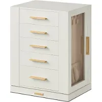Songmics smyckeskrin med 360° rotation, 5 lådor, sidofästen