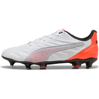 Puma King Pro SG Untamed - White/Silver/Röd - Soft Ground (SG), storlek 40½