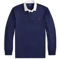 Ralph Lauren för män. 710717115025 Ikonisk rugbypolotröja i marinblå (M), Casual, Bomull, Lång ärm, Marino