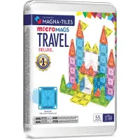 Magna-Tiles Magnetset - 55 Delar - Deluxe Travel Set + MicroMAGS - - One Size - Magnetiska leksaker