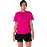 Asics för kvinnor. 2012D170 Core SS t-shirt rosa (L), Casual, Deportivo, Kort ärm, Återvunnen polyester