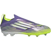 Adidas F50 Elite Laceless Fg Radiant Blaze - Lila/vit/lucid Lemon Barn - Gräs (Fg), storlek 29