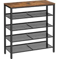Vasagle Barstolar med ryggstöd 73 cm hög sits 2-pack - Rustik Brun och Svart