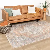 FRAAI Tvättbar matta | Nova Medaillon terrakotta hos Volero | 80x150 cm | Polyester | Medaljong | Rektangulär | Låg lugg