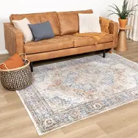 FRAAI Tvättbar matta | Nova Medaillon Rustik hos Volero | 140x200 cm | Polyester | Medaljong | Rektangulär | Låg lugg