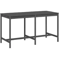 vidaXL Trädgårdsbord grå 203,5x90x110 cm massiv furu