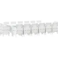 vidaXL Trädgårdsmöbelset 15 pcs Vit Polt rotting
