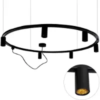 QAZQA Modernt hängande skensystem med 6 svarta spotlights 1-fas GU10 50 mm - Iconic Ruby Honey