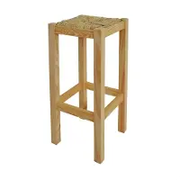 Wellhome Hög Fyrkantig Rustik Träbänk 32.5x32.5x70 Cm