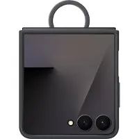Samsung EF-PF766 - Baksidesskydd för mobiltelefon - med ring - silikon - svart - för Galaxy Z Flip7