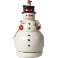 Villeroy & Boch Nostalgic Melody 9x16 Cm Roterande Snögubbe - Tomtar & Julfigurer Porslin Vit