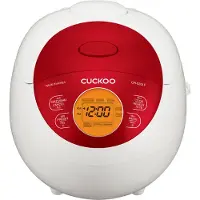 Cuckoo CR-0351F, Rice Cooker, White & Red, 0,54 L, Aluminium, LCD, 1,2 m cable