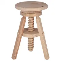 Wellhome Roterande Rund Träpall Utan Lackfinish 29x29x64 Cm