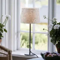 PR Home Bordslampa Base Acanthus, Vitt / opal, Vardagsrum / matsal, Metall, Bordslampa