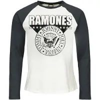 Ginza.se Ramones: 3d Crest Vintage White / Charcoal Large Baseball Jersey