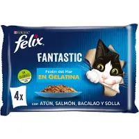 Purina Felix Fantastic Seafood Feast 4x85g Kattsnack 12 Enheter
