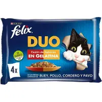 Purina Fantastic Duo 4x85g Kattmat Med Nöt Kyckling Lamm Och Kalkon 12 Enheter