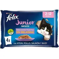 Purina Felix Fantastic Junior Grill Gelé 4x85g Kattsnack 12 Enheter