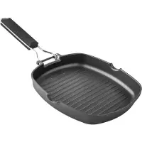 Supreme Grill I Gjuten Aluminium Med Fällbart Handtag I Randig Xylan 20 Cm