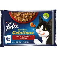 Purina Felix Sensations Kyckling Oxkött Tomat 4x85g Kattsnack 12 Enheter