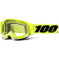100% glasögon 100% RACECRAFT 2 YELLOW (genomskinlig anti-fog-lins, LT 88–92% + 10 bryggor) (NY)