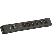 Bachmann CONNECTUS 6xCEE7/3 1xSPD 1xbrytare 2,0 m CEE7/7 Svart (BM005911)