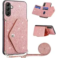 Mtp Products Stardust Samsung Galaxy A14/A14 5G Skal med Korthållare - Rosa