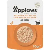 Applaws Blötmat För Katt Med Kycklingbröst Och Tonfiskfilé 12x70g