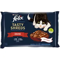 Purina Felix Smakrika Strimlor Kött Våtfoder För Katter 12x4x80g