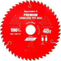 Specialist+ 190x48tx30 Mm Cordless Premium Cirkelklinga För Trä