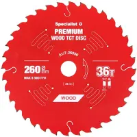 Specialist+ 260x36tx30 Mm Premium Träskärskive