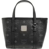 Mcm Logotyp Blixtlås Fuskpäls Tote Shoppingväska Mini Dam Toteväskor Svart MWPFSMT03BK001 Basic Set (Bag+Dust Bag)