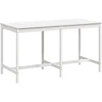 vidaXL Trädgårdsbord vit 203,5x90x110 cm massiv furu