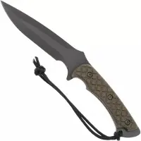 Spartan Blades Ares SB1BKGRKYBK Black, Green Micarta, survival knife, kydex sheath