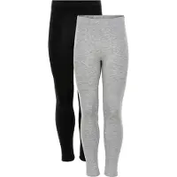 Minymo Leggings - 2-pack - Svart/Grå - - 4 år (104) - Leggings