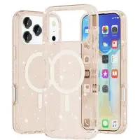 Mtp Products iPhone 17 Pro Stylish Glitter Series Hybrid Skal - MagSafe-kompatibel - Guld