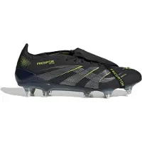 Adidas Predator Elite Fold-over Tongue SG Electric Stealth - Svart/Grå/Lucid Lemon - Soft Ground (SG), storlek 40