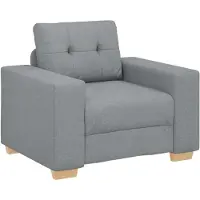 vidaXL Fåtölj ljusgrå 60 cm tyg