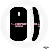 CAPACHEAP Souris Sans Fil Blackpink in Your Area Fond Noir Logo Rose