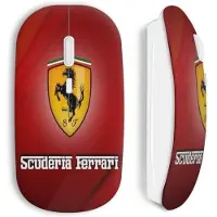 CAPACHEAP Souris Sans Fil Ferrari Red Logo Design