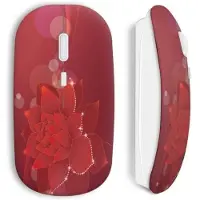 CAPACHEAP Souris Sans Fil Fleur rouge