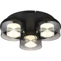 Globo LED taklampa Belinda, Aluminium / grå / zink, Vardagsrum / matsal, Glas, LED-taklampa