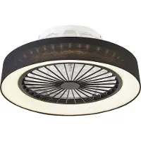 QAZQA Takfläkt svart med stjärneffekt 47 cm inkl. LED dimbar med fjärrkontroll - Emily
