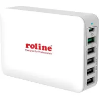 Roline USB-laddare 60 W 5x USB-A, 1x USB-C Quick Charge 3.0, Power Delivery Vit Inomhus