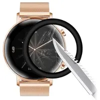 Mtp Products Hat Prince 3D Huawei Watch GT 2 Härdat Glas Skärmskydd - 42mm - Svart